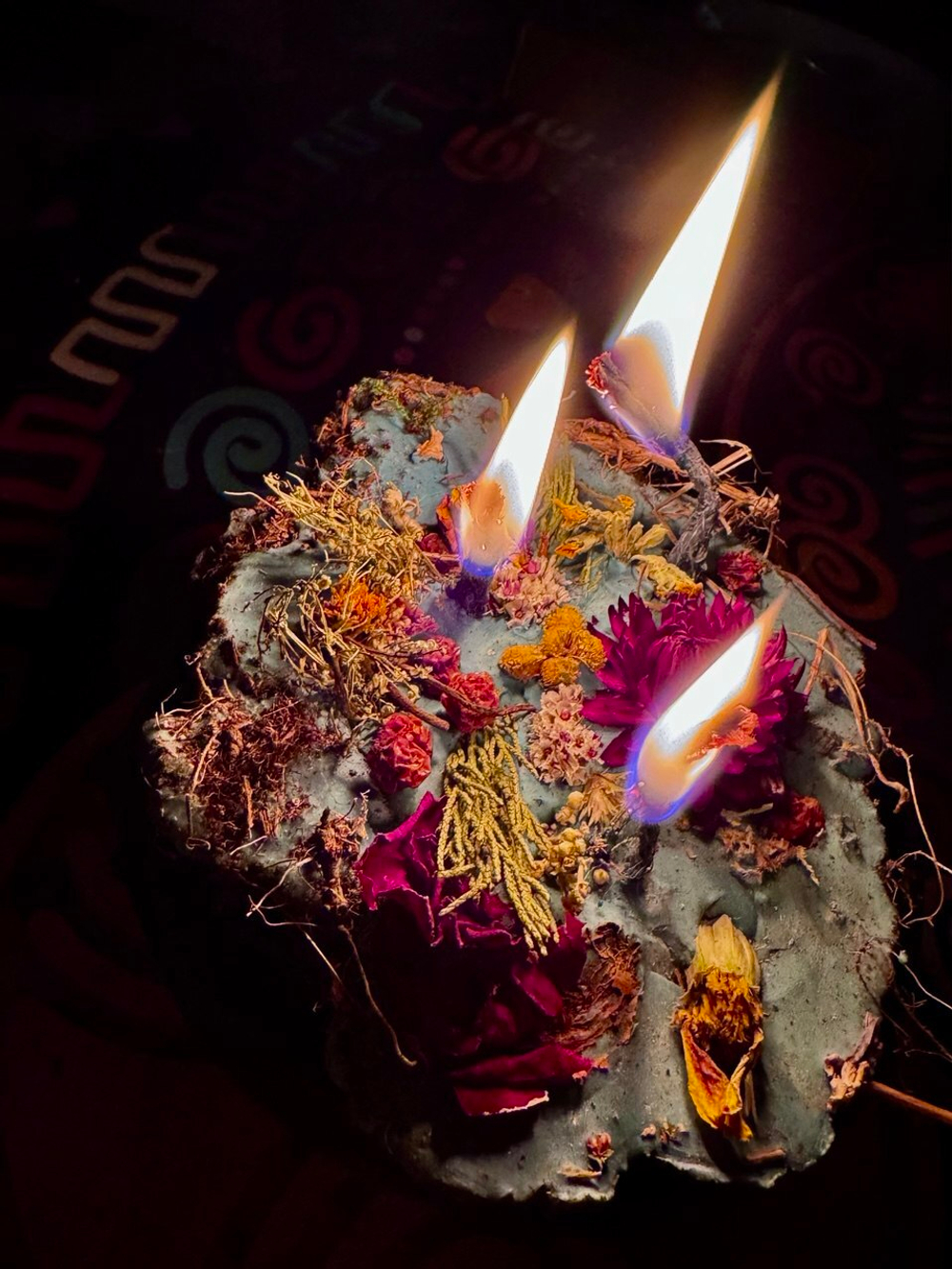 Земляная Свеча. Средняя Синяя. Материализация. Эмоциональный интеллект. Глубина чувств и сновидений + ПОДАРОК