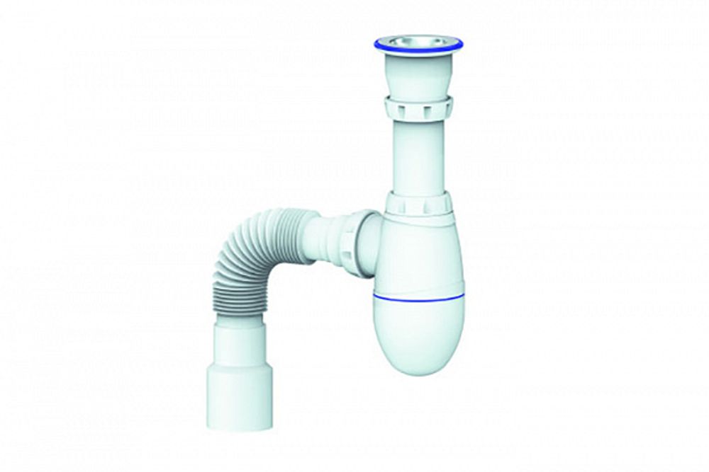 Сифон UNICORN для мойки, прикруч. выпуск 1 1/2 (Ø40), гофра Ø40хØ40/50 B220