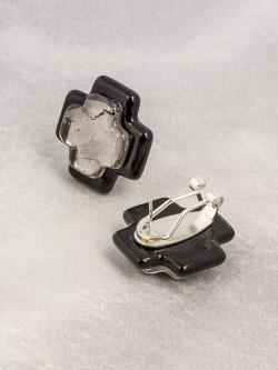 Серьги бижутерия из муранского стекла крест