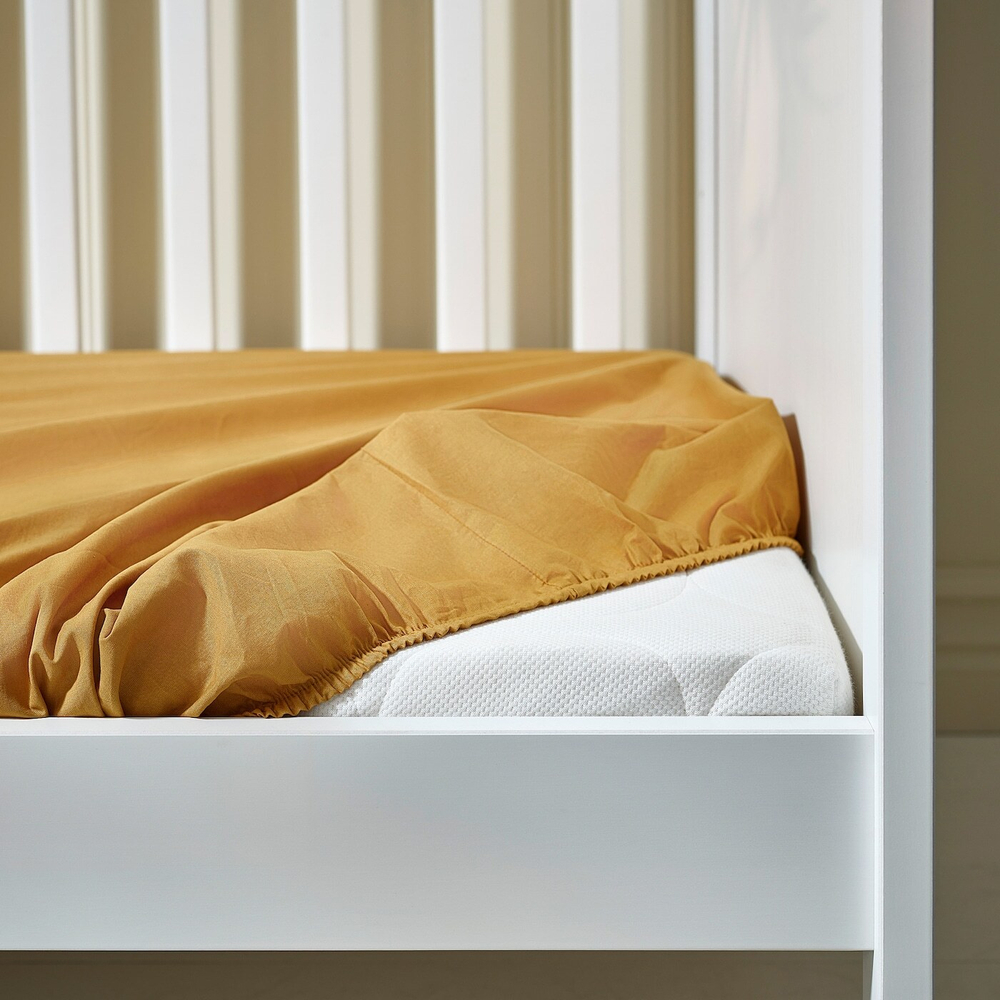 IKEA GULDVÄVARE  (ИКЕА ГУЛДВÄВАРЕ)  -  Детская простыня, темно-желтая/синяя, 60x120 см