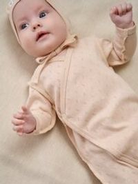 Слип на кнопках "Нюд" из ажурного хлопка 0+