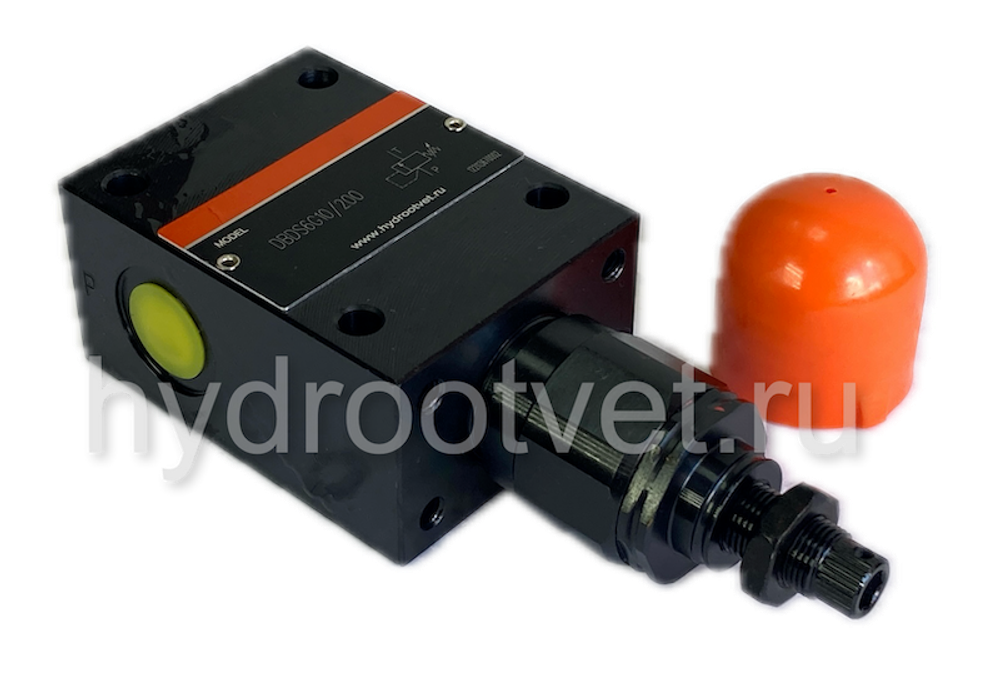 DBDH6G1X/100 - Предохранительный клапан прямого управления Ду6, давление регулировки до 100 бар, тип монтажа - резьбовой, элемент регулировки H = рукоятка