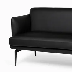 Диван Bisq, 211 см, черная кожа