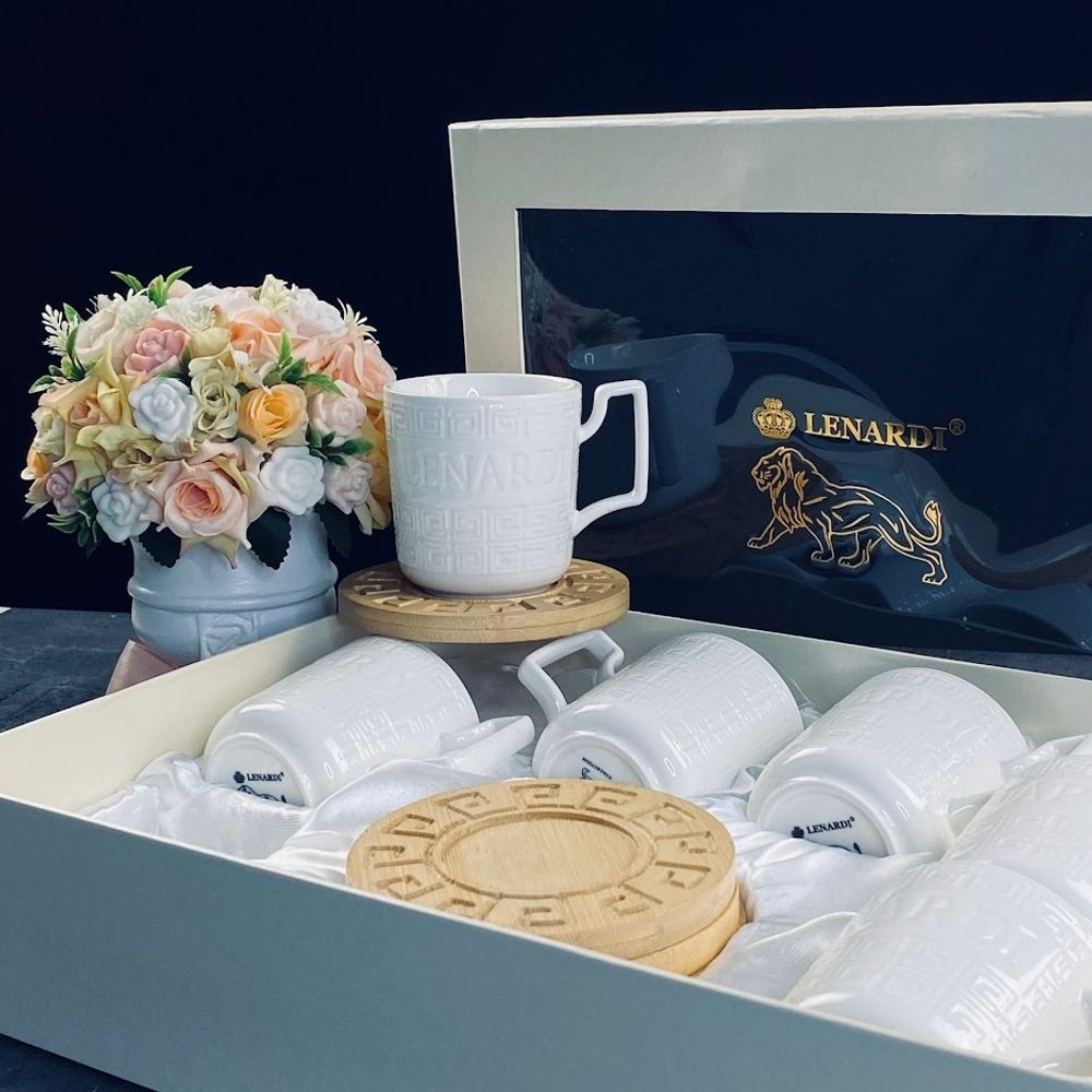 Lenardi 140-110 Кофейный набор 12пр. 130мл BAMBOO в под.уп.(х12)Фарфор