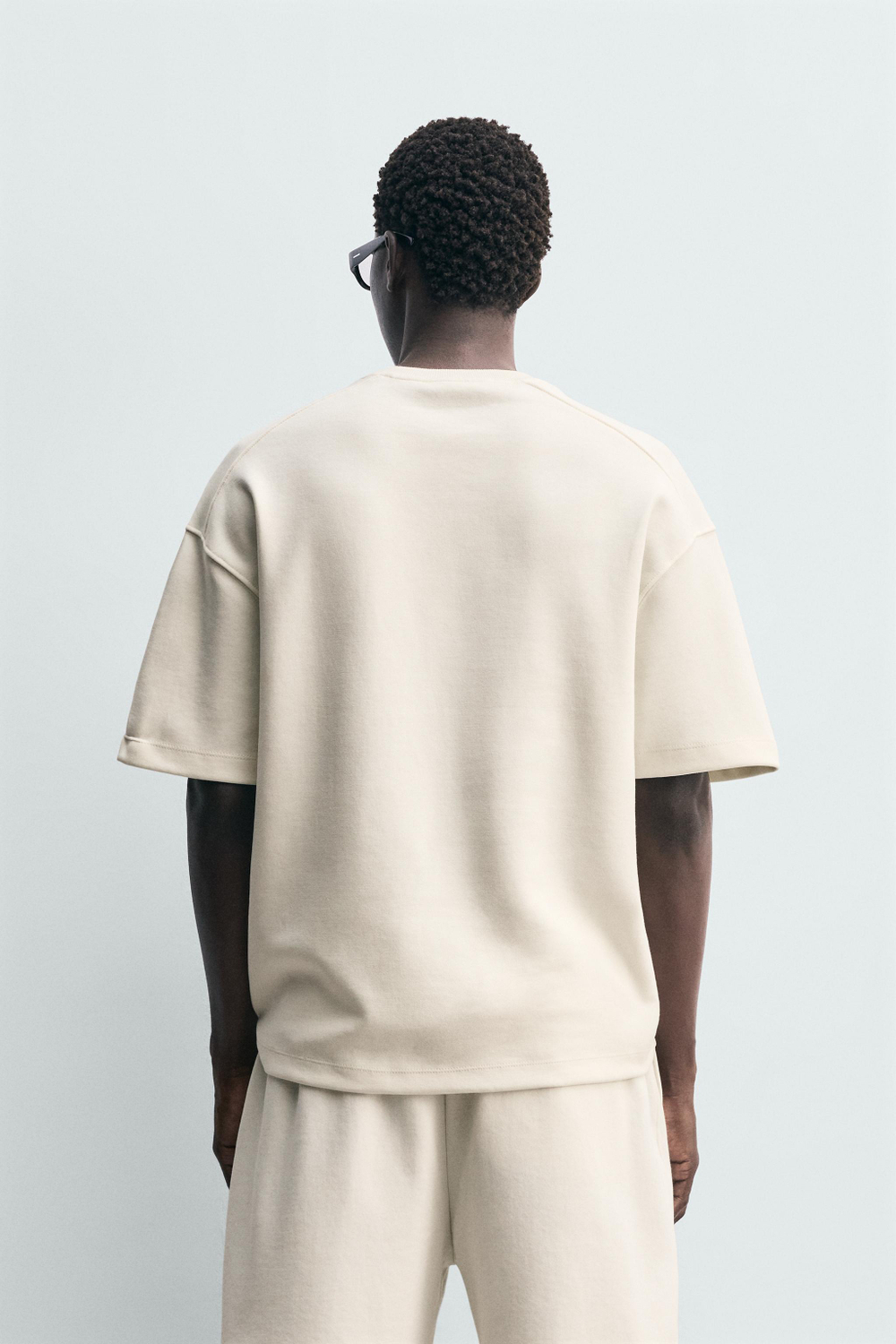 ZARA ТОЛСТОВКА RELAXED FIT ИЗ ИНТЕРЛОКА, ЖЕЛТОВАТО-БЕЛЫЙ