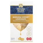 Manuka Health, Леденцы с медом Manuka, MGO 400+, имбирь и лимон, 15 леденцов
