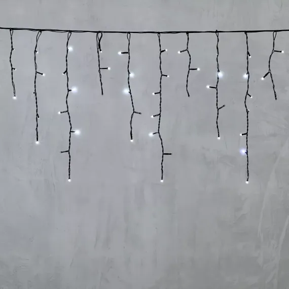 Светодиодная бахрома 3,1*0,5 м., 150 холодных белых LED ламп, мерцание, черный провод ПВХ, LTC(PIL150BLW-11-2W)