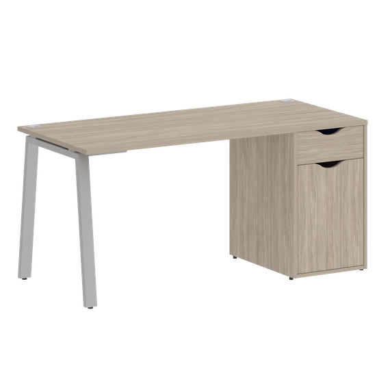 Home Office Стол письменный VR.SP-3-158.1.A Дуб Аттик/Металл Серый 1580*720*750