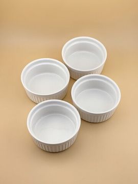 Набор порционных керамических формочек 4 шт. 9х4,2 см. кокотницы