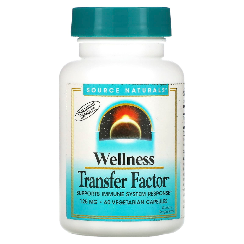 Source Naturals, Wellness Transfer Factor, 125 мг, 60 вегетарианских капсул