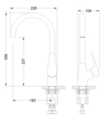 Смеситель для кухни с поворотным изливом – LM0405C, Серия LINARA