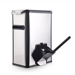 Ведро мусорное с ёршиком, внутр ведро, туалетная бумага, JAH-532, 7л (серебряный)