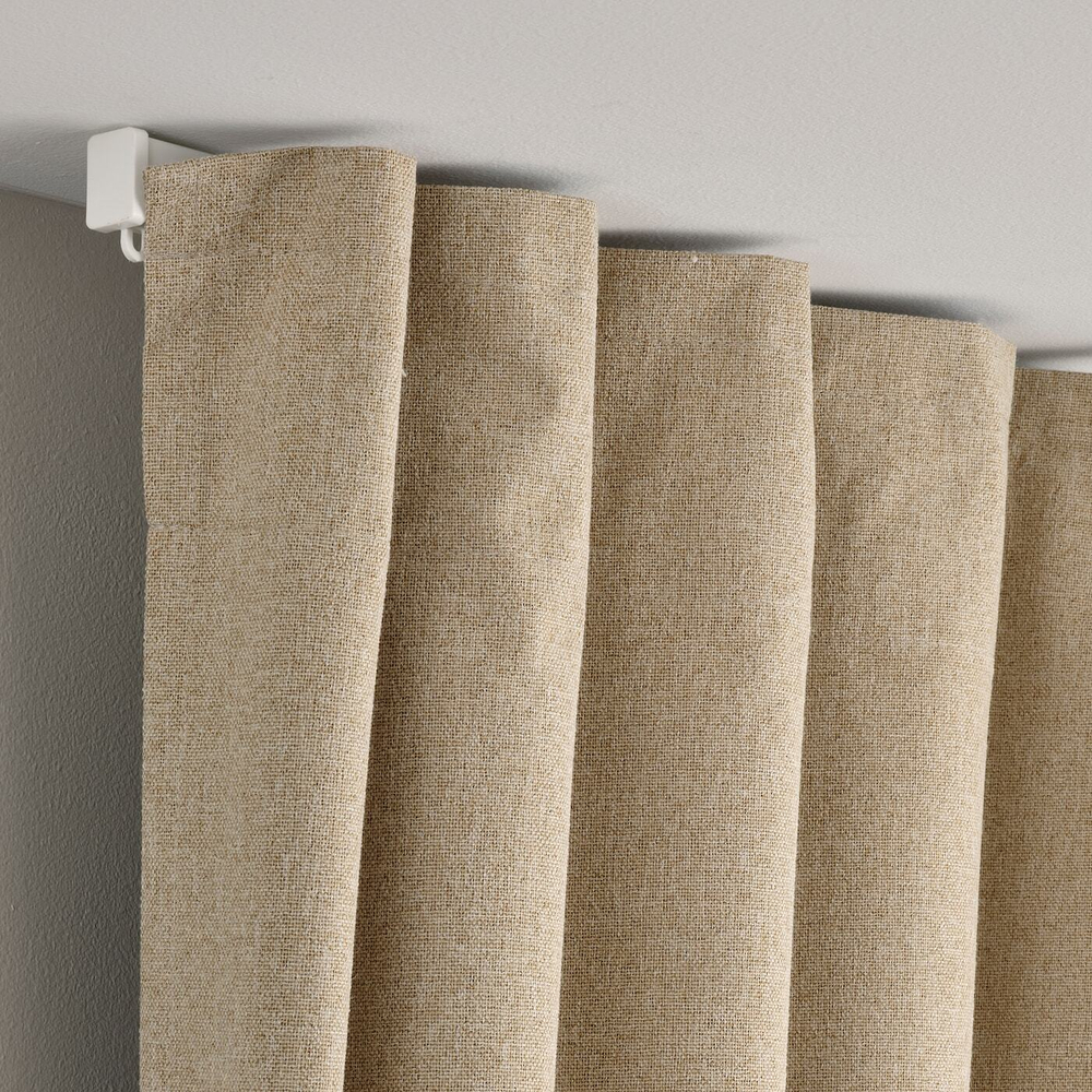 IKEA ROSENMANDEL  (ИКЕА РОСЕНМАНДЕЛ)  -  Шторы, 1 пара, на ленте/желто-бежевые, 135x300 см