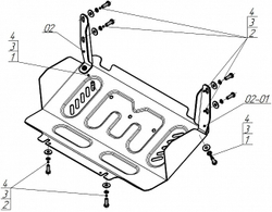 Защита радиатора, 2 мм, Сталь. для Great Wall Poer 2021-н.в., Motodor.73113