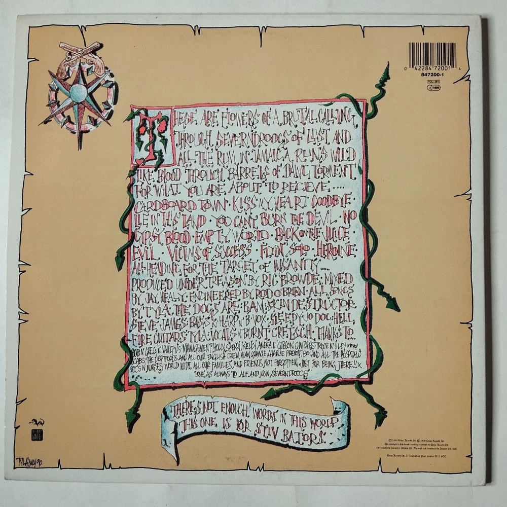 Винтажная виниловая пластинка LP The Dogs DAmour Straight (UK 1990)