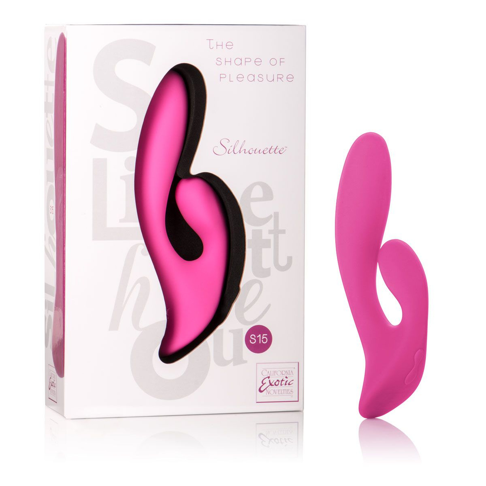 Двойной розовый вибратор Silhouette S15 - 20 см. (Цвет: розовый)
