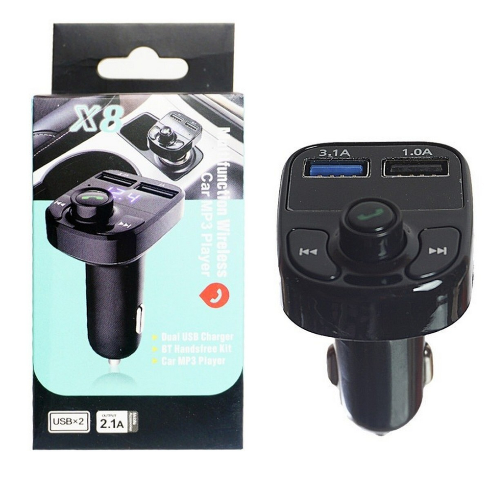 Авто FM трансмиттер X8 Bluetooth 3.0+EDR/2USB