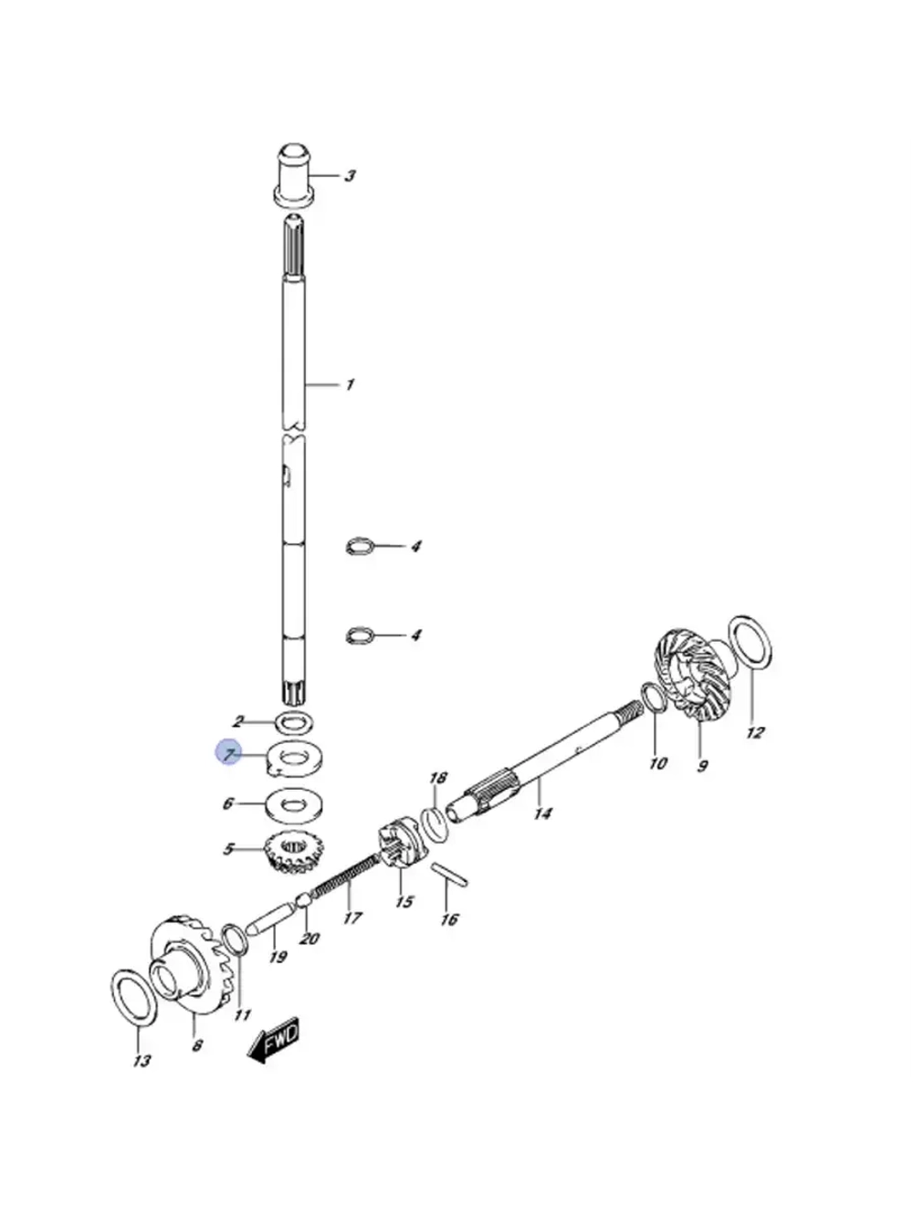 Шайба вертикального вала 09169-12002-000