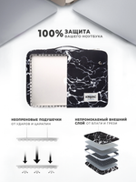 Чехол для ноутбука 13,3" и 14" (Черный мрамор)