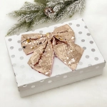 Бант на ёлку «Сияние» 20*22 см, Шампань