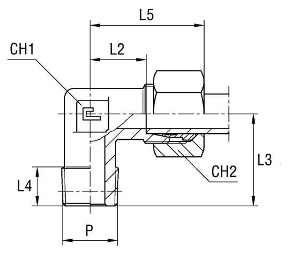 Штуцер FC90 DL15 NPT 3/8&quot; (корпус)