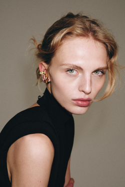 ZARA НАБОР ИЗ 3 СЕРЕГ-КАФФОВ СО СТРАЗАМИ, ЗОЛОТИСТЫЙ