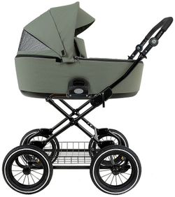 Детская коляска Roan Bass Next Classic d12 2.0 2 в 1 BNC/82/2 Sage Green/Black/руч.Black