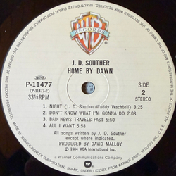 Виниловая пластинка J.D. Souther ‎– Home By Dawn LP