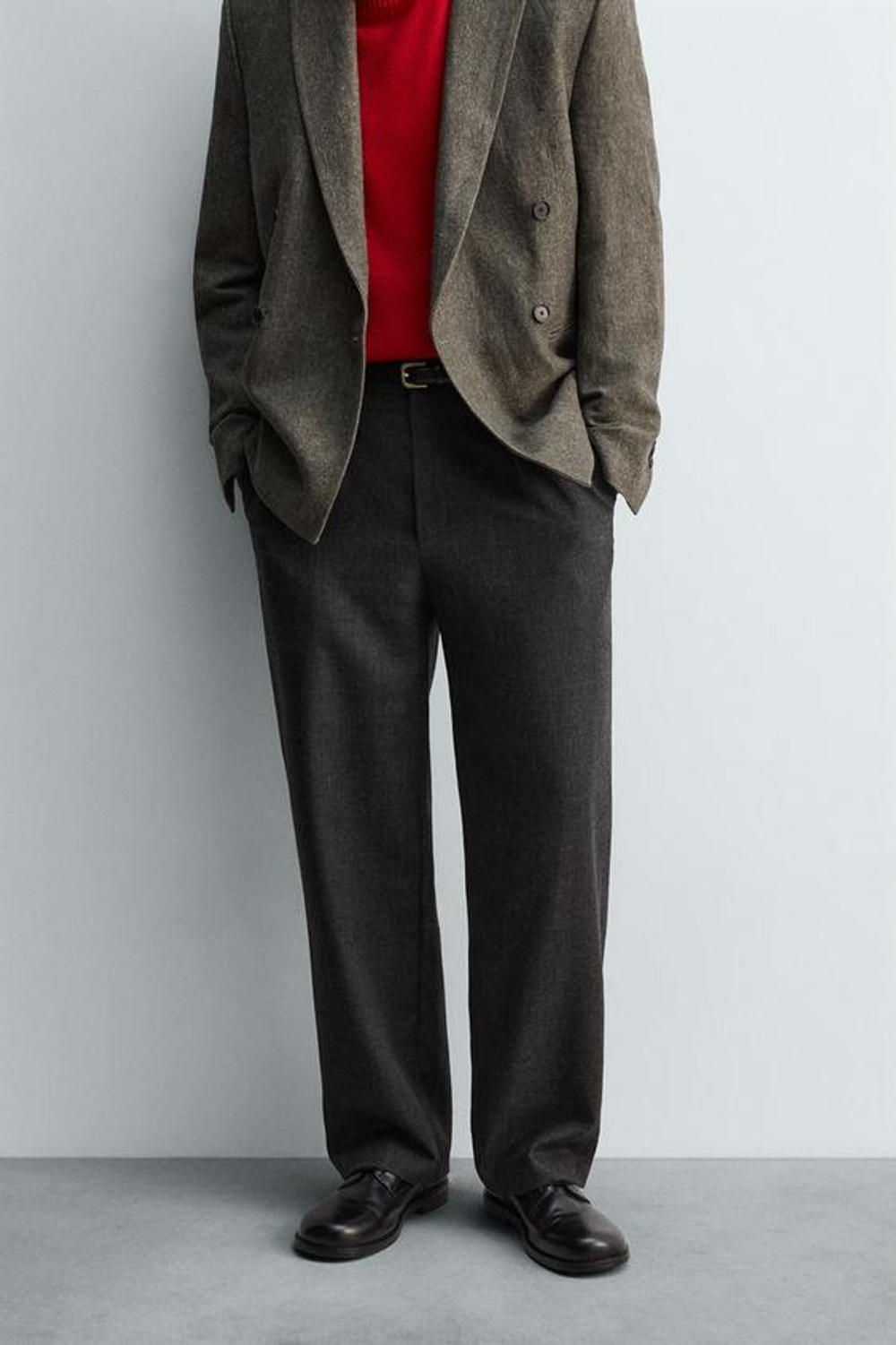 ZARA БРЮКИ ИЗ 100% ШЕРСТИ С ЗАЩИПАМИ — LIMITED EDITION, АНТРАЦИТОВО-СЕРЫЙ