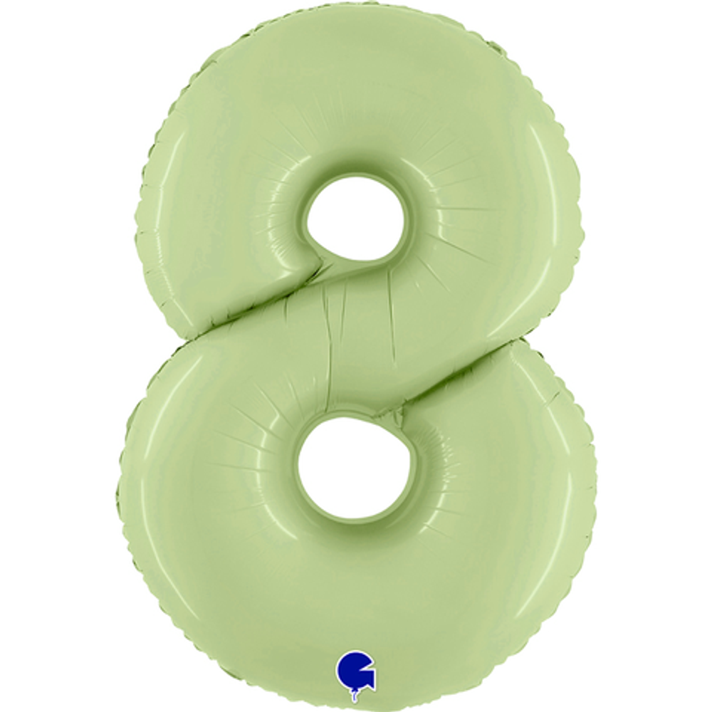 Г 40"/102 см, Цифра Оливковый "8", (Olive Green)(надутый гелием)