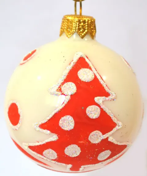 КУ-85-17381 Стеклянный шар Елочка лесная 85 мм, Коломеев