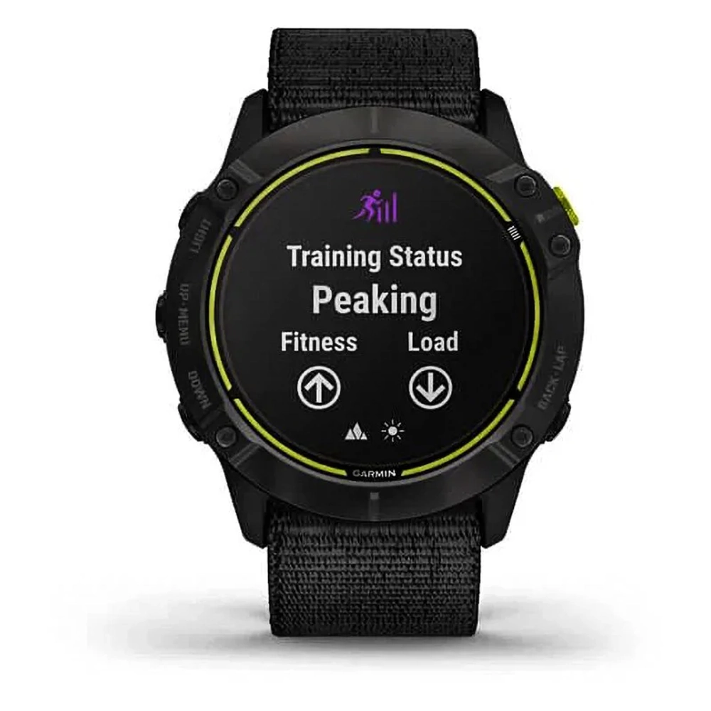 Часы для экстремальных видов спорта Garmin Enduro титановый корпус с угольно-серым DLC-покрытием и черный нейлоновый ремешок UltraFit 010-02408-01