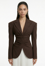 Жакет в полоску приталенный