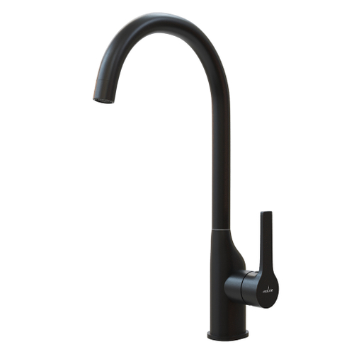 Смеситель для кухни 35k MIXLINE ML23-032 "Round Black" высокий излив боковая ручка ЧЕРНЫЙ