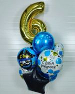 Шар (19"/48 см) Звезда, Черный 1 шт.