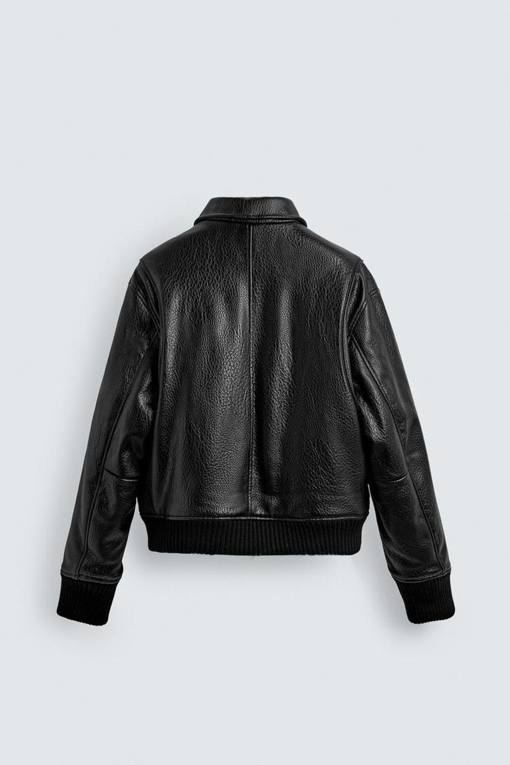 ZARA СТЕГАНАЯ КУРТКА ИЗ ИСКУССТВЕННОЙ КОЖИ, ЧЕРНЫЙ