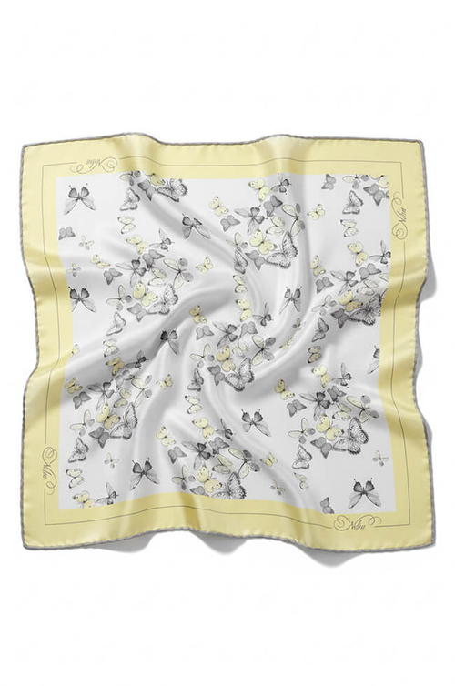 8445 Платок женский (молочный / желтый)