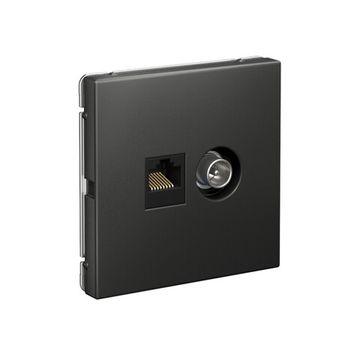 Розетка компьютерная + телевизионная 2-м СП ArtGallery RJ45 кат.5E + TV механизм базальт SE GAL001489