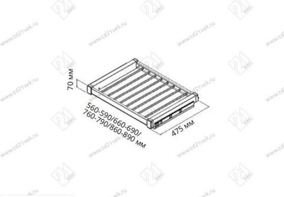 S-6709-W Брючница в базу 800 мм, Starax, (760-790х475х70 мм), направляющие Blum Tandem, белая