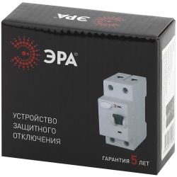 УЗО ЭРА PRO NO-902-56 ВД1-63 2P 25А 100мА тип АC электромеханическое | УЗО
