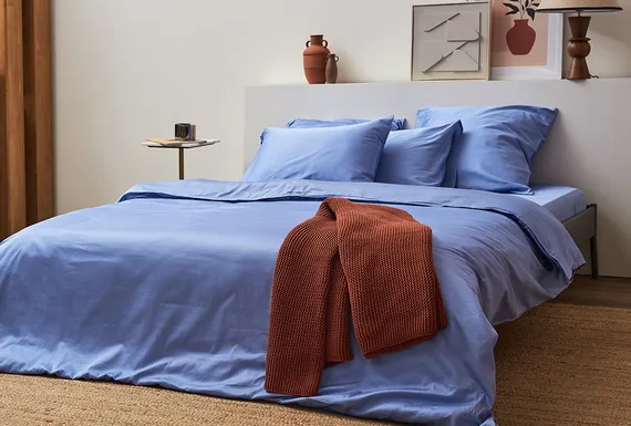 Простыня из премиального сатина сиреневого цвета из коллекции essential, 240х270 см