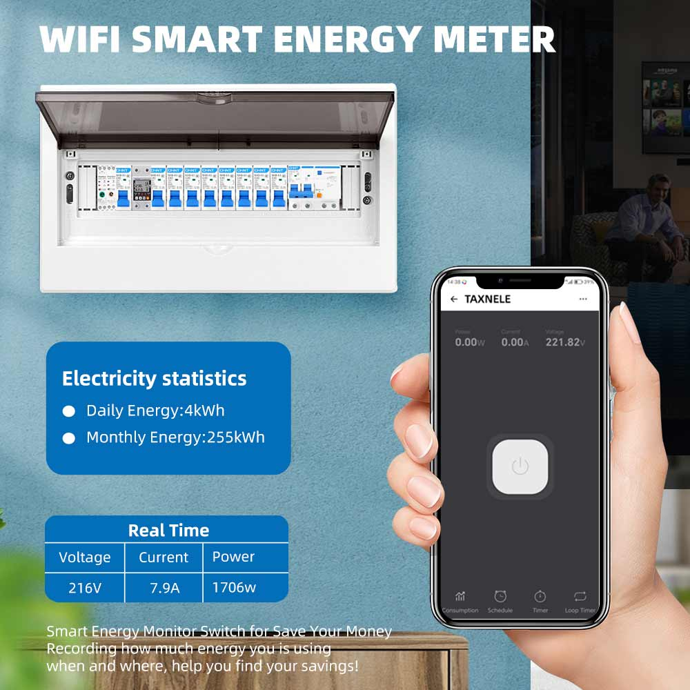Умное WiFi реле (выключатель) на DIN-рейку Taxnele TXCB2-TW-E (Для экосистемы eWelink)