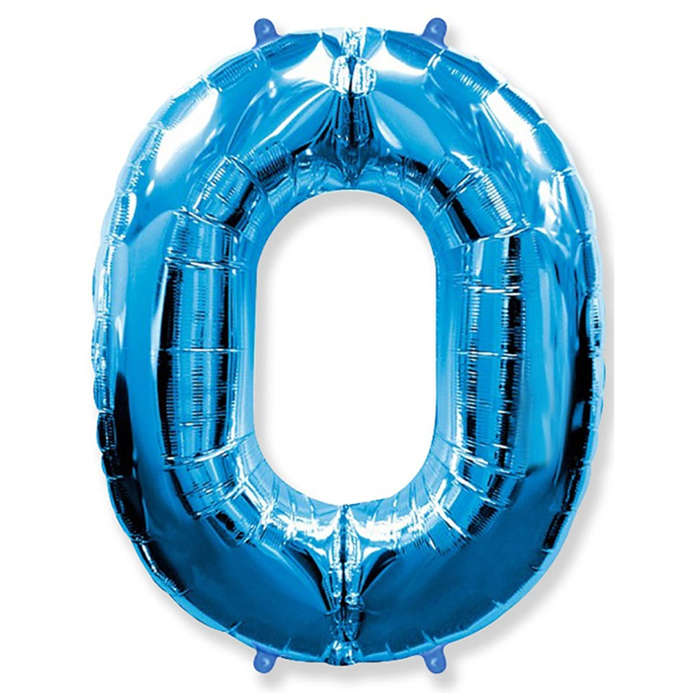 Шар фольгированный Цифра 0 101 см (Синий)