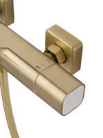 Смеситель для ванны с душевым гарнитуром и термостатом WONZON & WOGHAND SOLID, Брашированное золото (WW-C2011-A-BG)