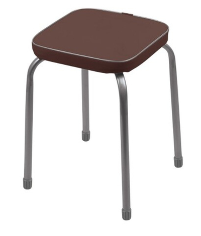 Табурет для кухни квадратный ФАБРИК-3 КОРИЧНЕВЫЙ на 4-х опорах, сид. d-32*32 см из ВИНИЛИСКОЖИ h-46,5 см нагрузка до 120 кг,