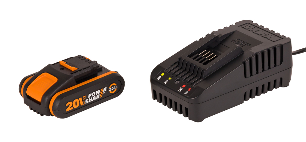Комплект WORX WA3611: Двойное зарядное устройство WA3883