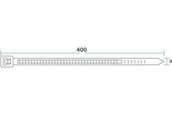 Нейлоновая кабельная стяжка REXANT 400x7,6мм, черная 100 шт/уп 07-0401-8