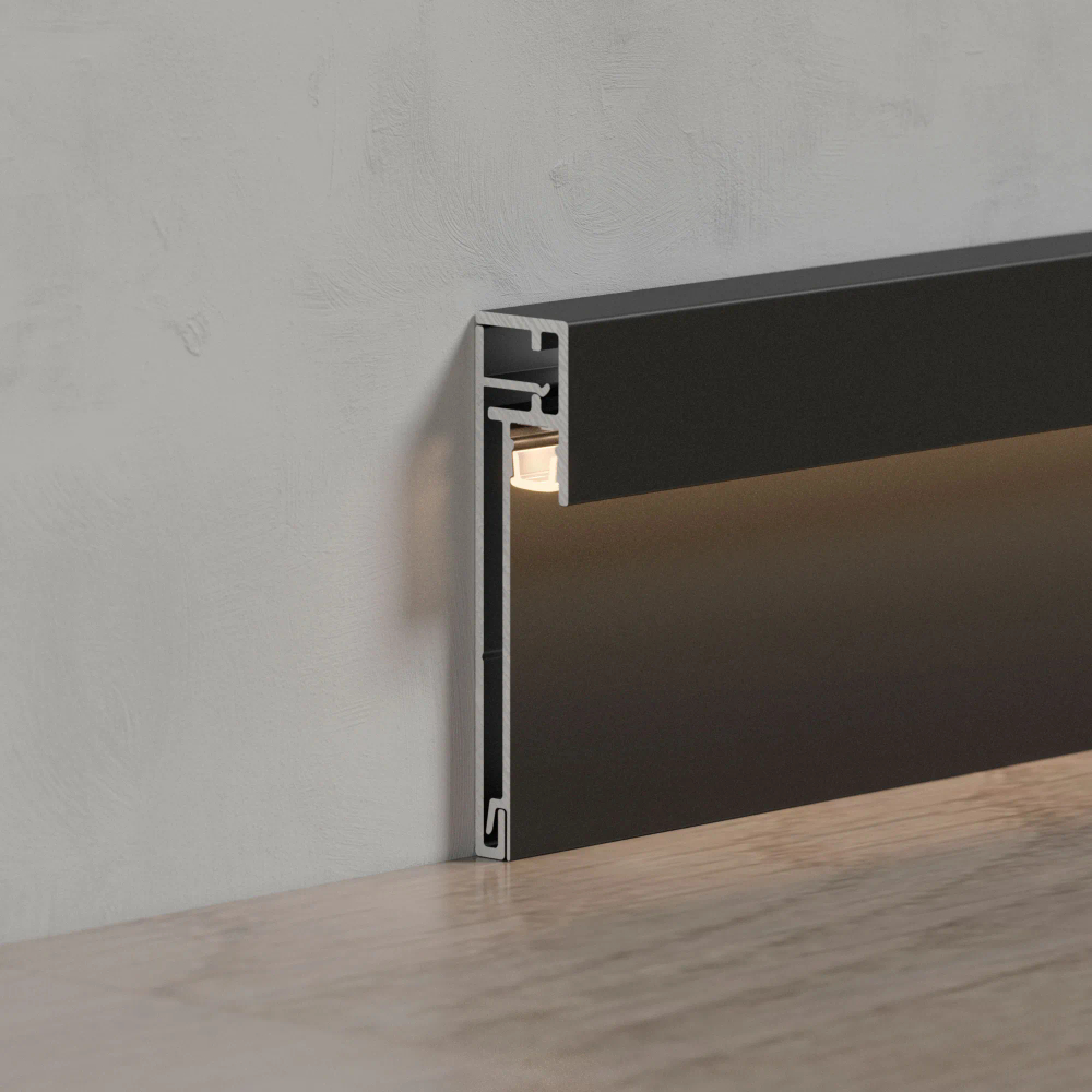 Профиль PLINTUS-H54B-2000 BLACK (Arlight, Алюминий) 046140