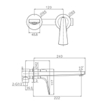 Смеситель для раковины встраиваемый Raglo R07.11.09, графит