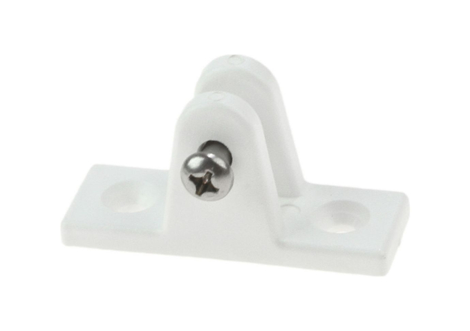 Кронштейн палубный 90 град, с винтовым штифтом, ровное основание, пластиковый белый